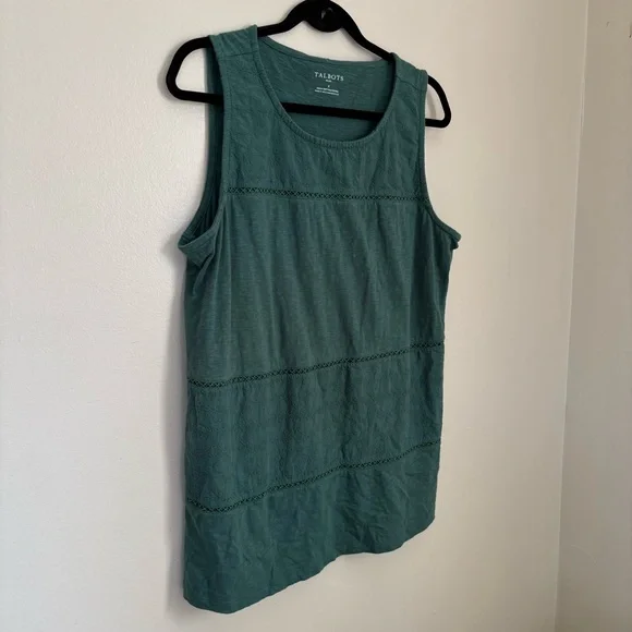 Talbots Green Cotton Tank Size X - Picture 2 of 7